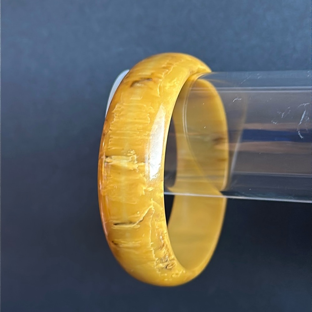 BAKELITE Vintage Bangle Bracelet Marbled Light Golden Honey Butterscotch TESTED - Picture 4 of 6